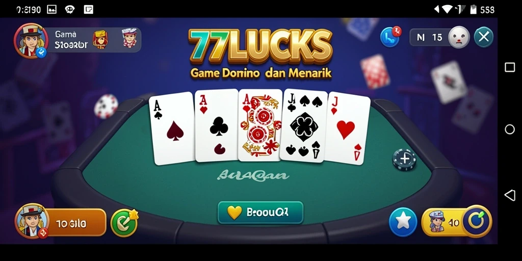 Gameplay seru dalam 77LUCKS dengan fitur domino.