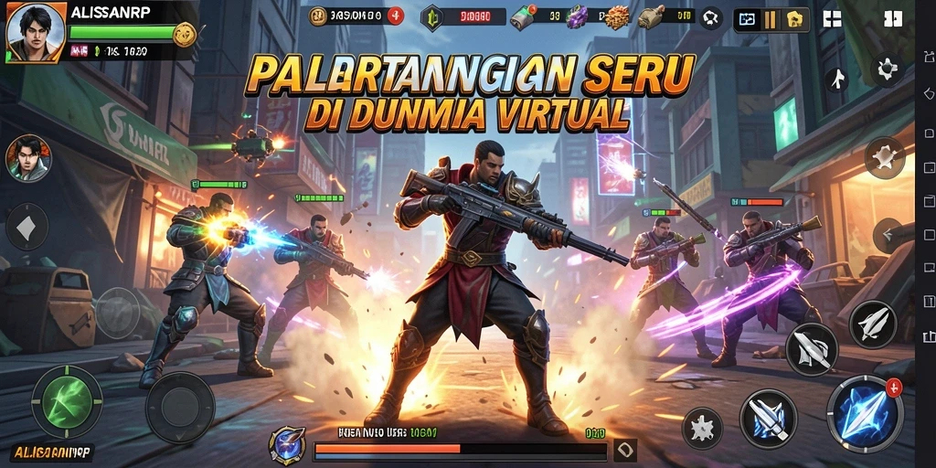 Tangkapan layar menunjukkan adegan pertarungan epik dalam ALISANRP.