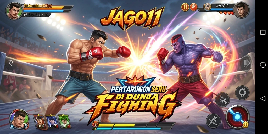 Tangkapan layar JAGO11 menunjukkan pertarungan seru dengan karakter yang dinamis.