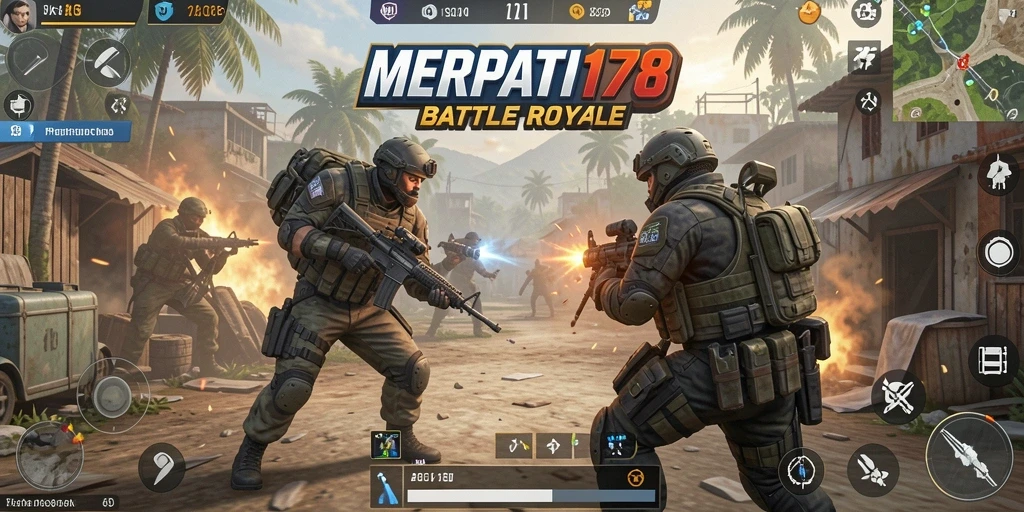 Tampilkan aksi mendebarkan dalam gameplay Battle Royale MERPATI178.