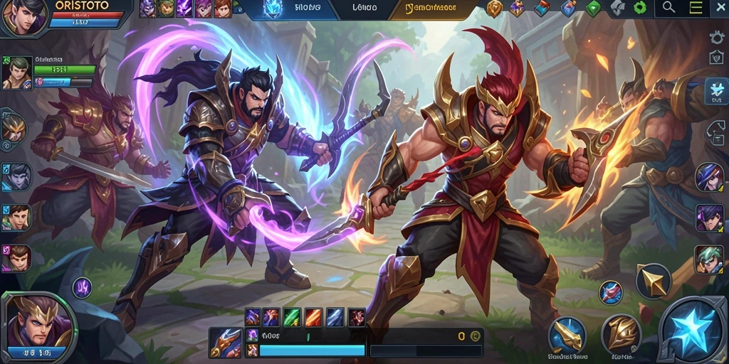 Gameplay seru di arena pertempuran ORISTOTO dengan karakter unik.