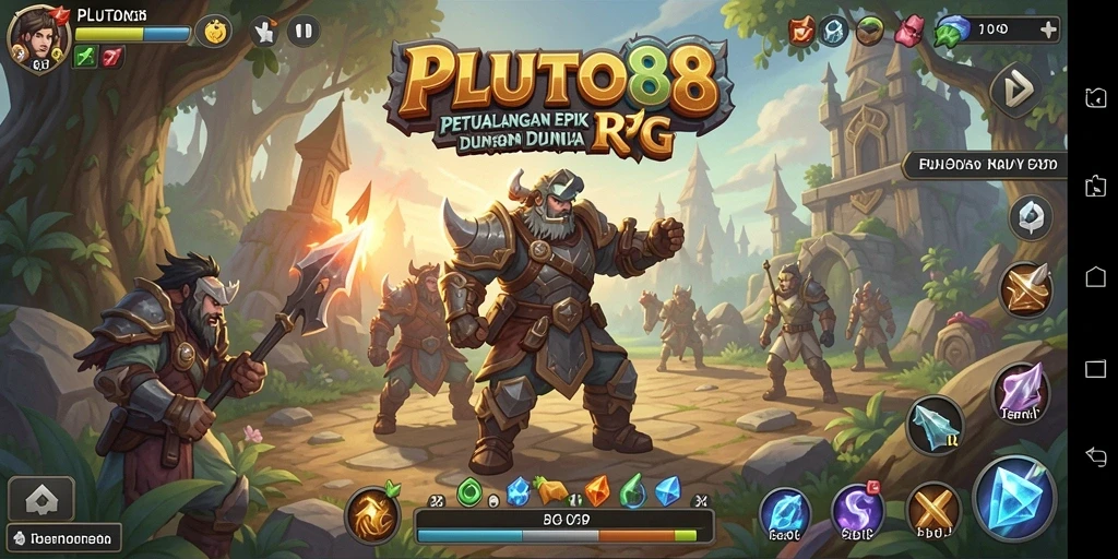 Tangkapan layar gameplay PLUTO88 yang menampilkan aksi dalam petualangan RPG yang mendebarkan.