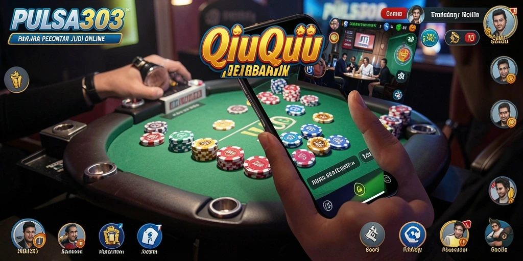 Menampilkan gameplay seru dalam PULSA303 game QiuQiu.