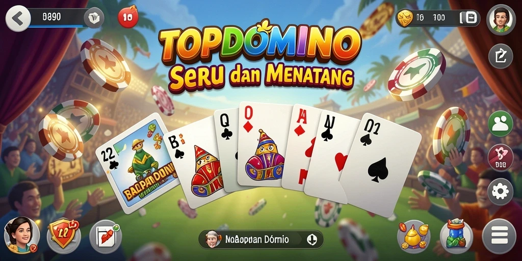 Tampilan gameplay menarik dari balapan domino di TOPDOMINO.
