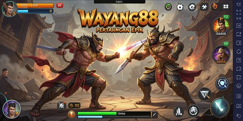 Gameplay seru di WAYANG88 dengan pertarungan epik.